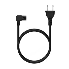 AISENS Cable Alimentación Acodado Forma 8, CEE7 16 M-C7 H, Negro, 1.8M