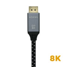 AISENS Cable Displayport V1.4 8k@60hz, DP M-DP M, Gris Negro, 2.0m