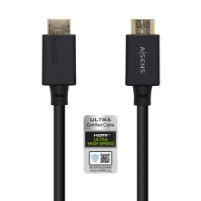 AISENS Cable HDMI V2.1 Ultra Alta Velocidad   HEC Certificado 8k@60Hz 48Gbps, A M-A M, Negro, 1.5m