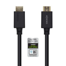 AISENS Cable HDMI V2.1 Ultra Alta Velocidad HEC Certificado 8k@60Hz 48Gbps, A M-A M, Negro, 1.5m