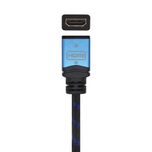 AISENS Cable HDMI V2.0 Prolongador Premium Alta Velocidad HEC 4K@60Hz 18Gbps, A M-A H, Negro Azul, 2.0m
