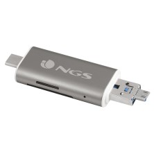 NGS ALLYREADER lector de tarjeta USB Micro-USB Gris, Blanco