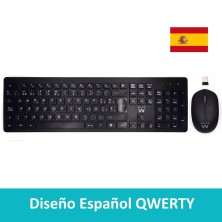 Ewent EW3256 teclado Ratón incluido RF inalámbrico QWERTY Español Negro