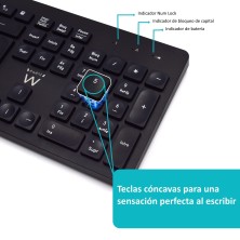 Ewent EW3256 teclado Ratón incluido RF inalámbrico QWERTY Español Negro