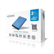 AISENS Caja Externa 2,5" ASE-2525BLU 9.5mm SATA a USB 3.0 USB3.1 Gen1, Azul