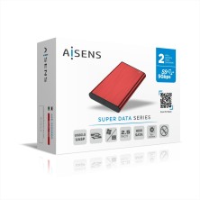 AISENS Caja Externa 2,5" ASE-2525RED 9.5mm SATA a USB 3.0 USB3.1 Gen1, Rojo