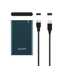 AISENS Caja Externa 2.5" ASE-2525PB 9.5 mm SATA A USB 3.0 USB 3.1 Gen1, Azul Pacifico