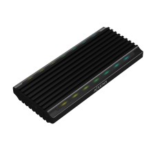 AISENS Caja Externa M.2 RGB Gaming ASM2-RGB012B SATA NVMe A USB3.1 Gen2, Negra