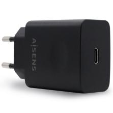 Cargador de Pared AISENS | ASCH-1PD20-BK | 1xUSB Tipo-C | 20W | Negro