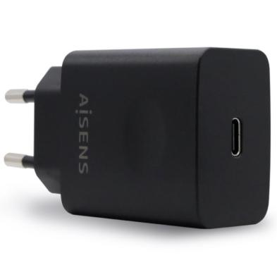 Cargador de Pared AISENS | ASCH-1PD20-BK | 1xUSB Tipo-C | 20W | Negro