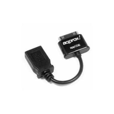 ADAPTADOR CABLE USB | APPROX | DISPOSITIVOS | USB A - USB 30 PIN | NEGRO | 0.15 M