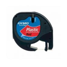 CINTA ROTULADORA AUTOADHESIVA DYMO PLASTICO METROS PARA ROTULADORAS LETRATAG NEGRO ROJO S0721630