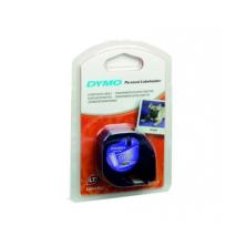 CINTA ROTULADORA AUTOADHESIVA DYMO PLASTICO NEGRO TRANSPARENTE 12MM X 4 METROS PARA ROTULADORAS LETRATAG S0721530