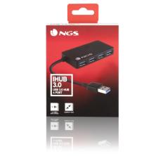 NGS iHub 3.0 USB 3.2 Gen 1 (3.1 Gen 1) Type-A 5000 Mbit/s Negro
