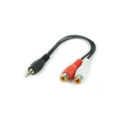 Cable Audio Estéreo CCA-406 Gembird | 3.5 mm/M - 2 x RCA/H | Negro, Rojo, Blanco | 20 cm