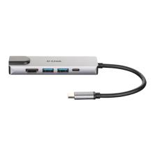 D-Link DUB-M520 base para portátil y replicador de puertos Alámbrico Thunderbolt 3 Aluminio, Negro