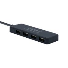 AISENS Hub USB 2.0, Tipo A/M - 4 x Tipo A/H, Negro, 30 cm