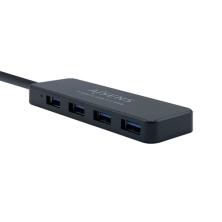 AISENS Hub USB 3.0, Tipo A/M - 4 x Tipo A/H, Negro, 30 cm