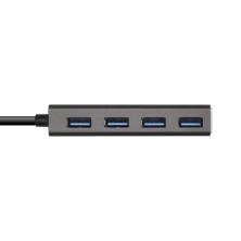 AISENS Hub USB 3.1 USB-C, USB-C/M - 4 x Tipo A/H, Gris, 15 cm