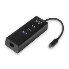 Ewent EW1141 hub de interfaz USB 3.2 Gen 1 (3.1 Gen 1) Type-C 5000 Mbit/s Negro