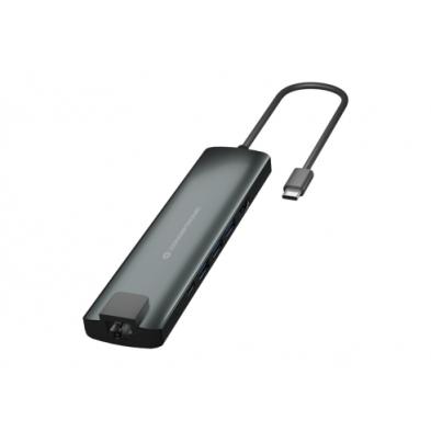 ADAPTADOR USB | CONCEPTRONIC | USB 3.2 GEN 1 (3.1 GEN 1) | HDMI - RJ45 - SD | 5000 MBIT/S | NEGRO - PLATA