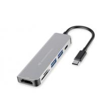 Conceptronic DONN02G hub de interfaz USB 3.2 Gen 1 (3.1 Gen 1) Type-C 5000 Mbit/s Aluminio