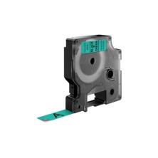Dymo D1 Etiquetas estandar negro sobre verde 12mm x 7m poliester