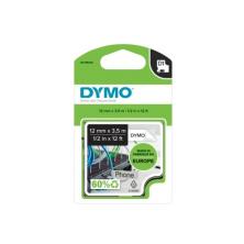 Dymo D1 Cinta para rotuladora negro sobre blanco 12mm x 5.5m etiquetas durables