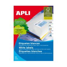 APLI 01279 Etiquetas para impresora autoadhesivas A4 blanco