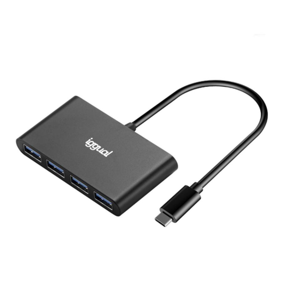 iggual IGG317716 hub de interfaz USB 3.2 Gen 1 (3.1 Gen 1) Type-C 5000 Mbit/s Negro