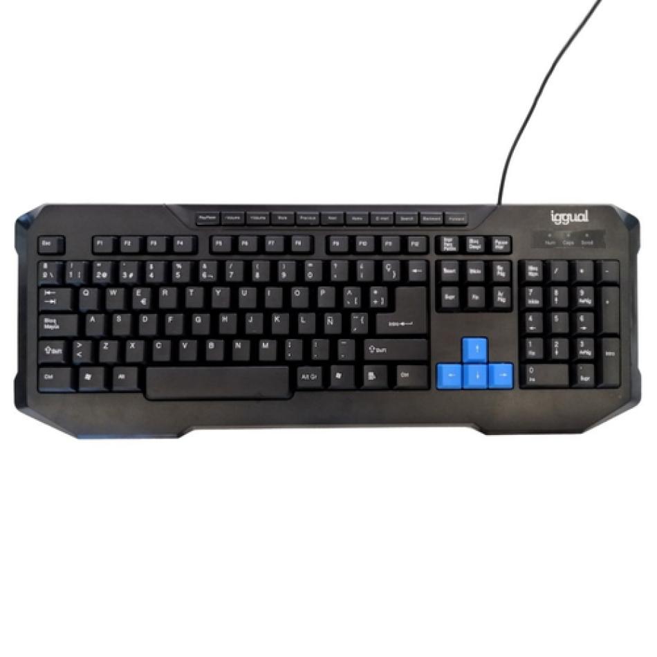 iggual IGG317495 teclado USB QWERTY Negro, Azul