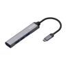 Hub USB AISENS | USB 3.1 USB-C | Tipo C/M - 4x Tipo A/H | 10 cm | Gris