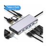ADAPTADOR USB | ZEROMAX | 11 EN 1 | USB C - HDMI - VGA | PLATA | 10CM