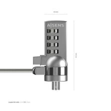 AISENS Cable de Seguridad con Cerradura de Combinacion para Ordenador, Monitor, Portatil 1.5M