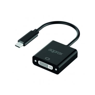Adaptador USB Tipo-C a DVI Approx | 13 cm | Negro