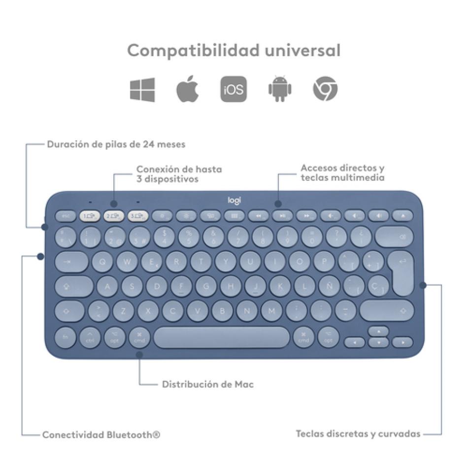 Teclado Logitech K380 for Mac Bluetooth QWERTY Espanol Azul