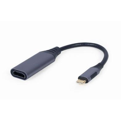 Adaptador de Vídeo Gembird | USB 3.0 Tipo C - HDMI | 15 cm | Gris