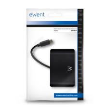 Ewent EW9827 hub de interfaz USB 3.2 Gen 1 (3.1 Gen 1) Type-C 5000 Mbit/s Negro