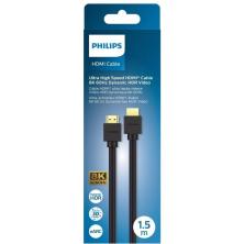 Cable HDMI 2.1 8K Philips SWV9702/ HDMI Macho - HDMI Macho/ 2m/ Certificado/ Negro
