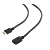 CABLE HDMI GEMBIRD | EXTENSION MACHO HEMBRA | V2.0 | ALTA VELOCIDAD | ETHERNET | 0,5M | NEGRO