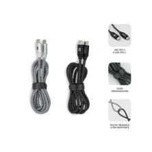 SUBBLIM PACK 2 CABLES USB TIPO USB-C A USB-C 1 M BLACK/SILVER