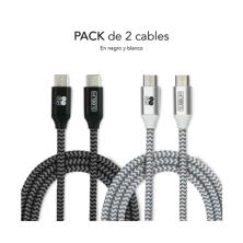 SUBBLIM PACK 2 CABLES USB TIPO USB-C A USB-C 1 M BLACK/SILVER