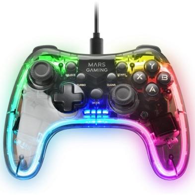 Gamepad Mars Gaming | MGP-C | Multiplataforma| RGB | Neon