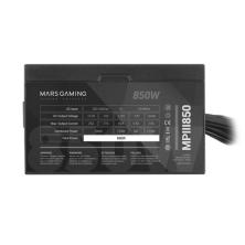 Mars Gaming MPIII850 Fuente Alimentación PC ATX 850W 5 Años Garantía Tecnología Silenciosa AI-RPM 85% Eficiencia Negro