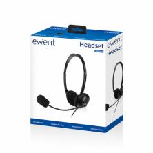 Ewent EW3563 auricular y casco Auriculares Alámbrico Diadema Llamadas/Música Negro