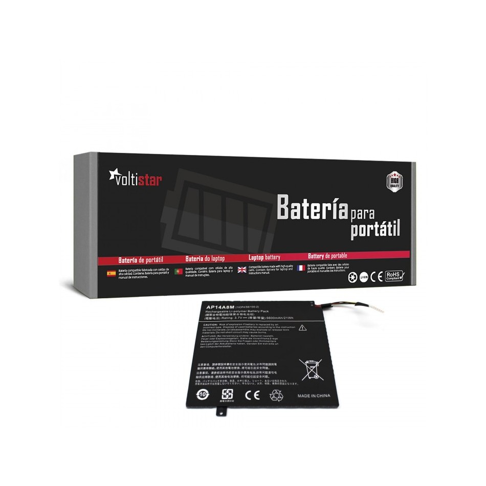 BATERÍA PARA PORTÁTIL ACER | ASPIRE | SWITCH 10 | SW5-011 | SW5-012 | AP14A4M | AP14A8M