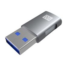 AISENS Mini Adaptador USB 3.2 GEN2 10G 3A, Tipo USB-C/H-A/M, Gris