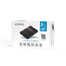 AISENS Caja Externa 2,5″ ASE-2523B 9.5MM SATA a USB 3.0/USB3.1 GEN1, Negra