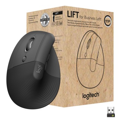 Ratón | Logitech Lift for Business | Izquierda | RF Wireless + Bluetooth | Óptico | 4000 DPI