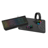 Kit Gaming Krom Kenya 4 en 1 Auriculares, Ratón, Teclado y Alfombrilla | USB | RGB | Negro